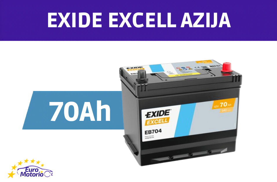 <font color="#ffc801">39470</font> AKUMULATOR EXIDE EXCELL 70Ah AZIJA D+