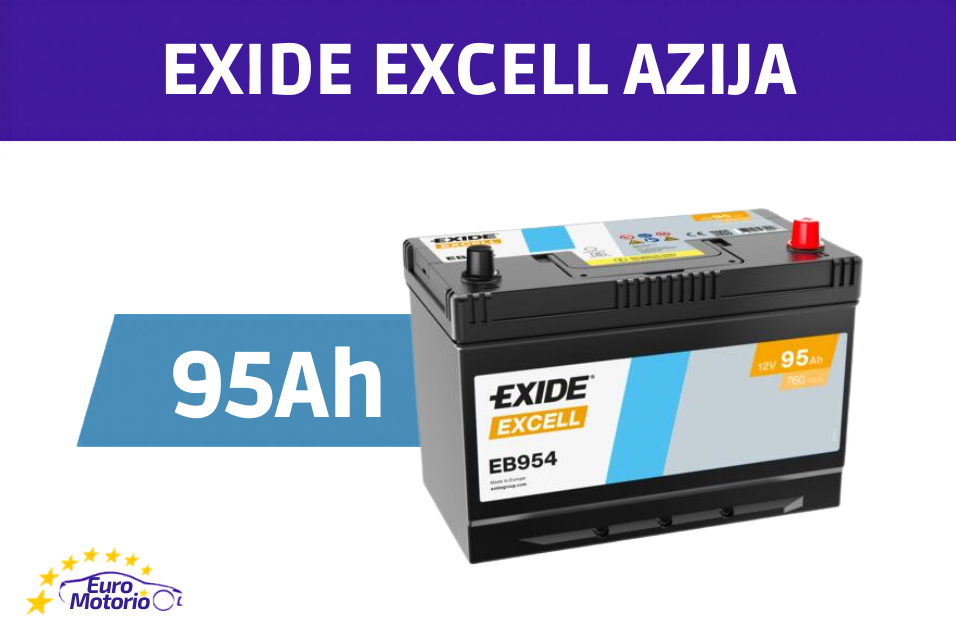 <font color="#ffc801">38484</font> AKUMULATOR EXIDE EXCELL 95Ah AZIJA D+