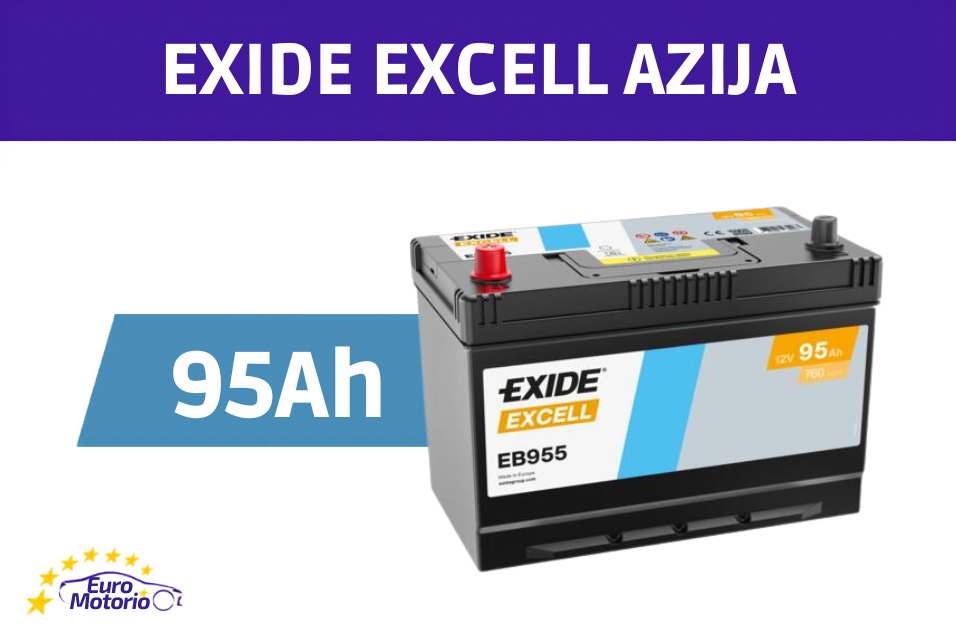 <font color="#ffc801">25428</font> AKUMULATOR EXIDE EXCELL 95Ah AZIJA L+
