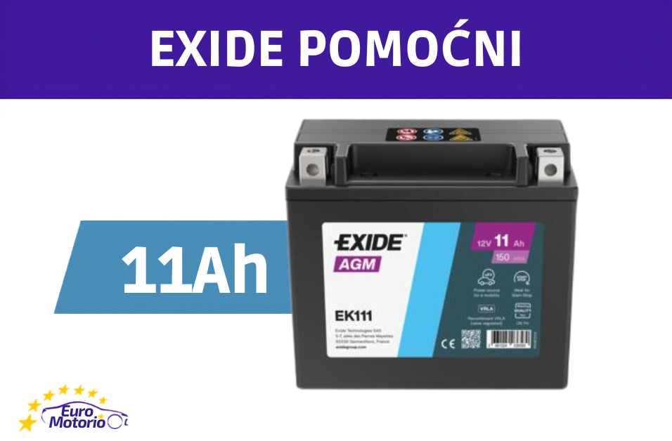 <font color="#ffc801">41799</font> AKUMULATOR EXIDE POMOĆNI 11Ah