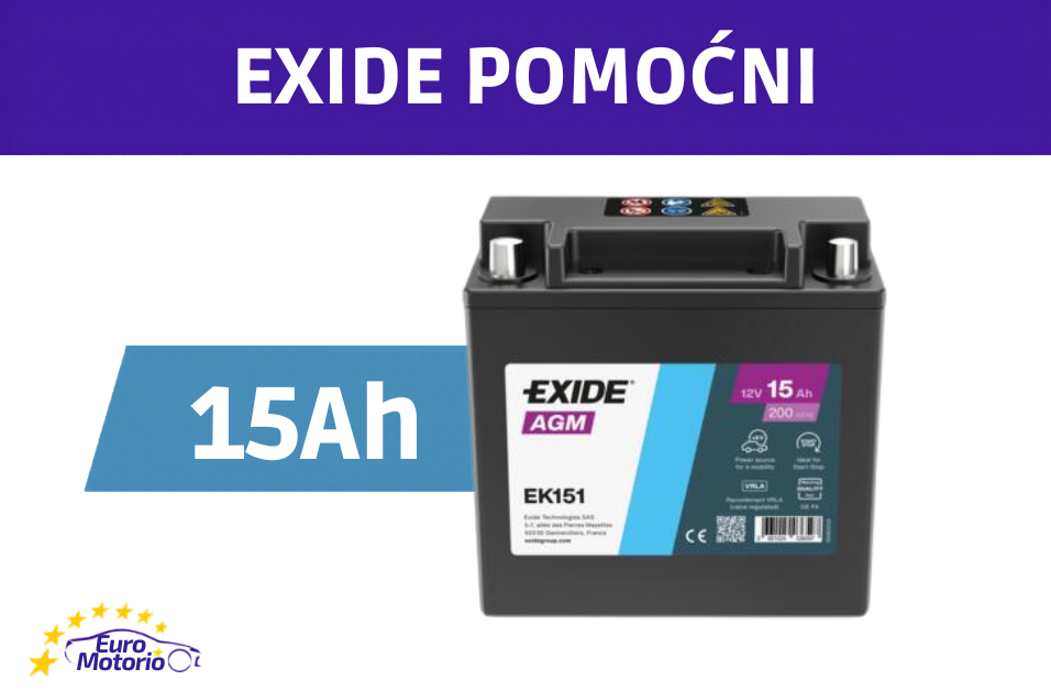 <font color="#ffc801">41800</font> AKUMULATOR EXIDE POMOĆNI 15Ah