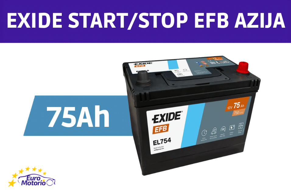 <font color="#ffc801">39474</font> AKUMULATOR EXIDE START/STOP EFB AZIJA 75Ah